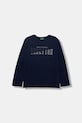 United Colors of Benetton longsleeve bawełniany dziecięcy nadruk granatowy 3ATNC10QU.G.Seasonal