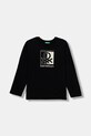 United Colors of Benetton longsleeve bawełniany dziecięcy nadruk czarny 3ATNC10QU.G.Seasonal