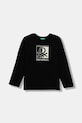 United Colors of Benetton longsleeve bawełniany dziecięcy nadruk czarny 3ATNC10QU.G.Seasonal