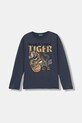 United Colors of Benetton longsleeve bawełniany dziecięcy nadruk granatowy 3ATNC10R8.G.Seasonal