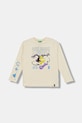 United Colors of Benetton longsleeve bawełniany dziecięcy nadruk beżowy 3ATNC10RL.G.Seasonal