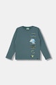 United Colors of Benetton longsleeve bawełniany dziecięcy nadruk zielony 3ATNC10RL.G.Seasonal