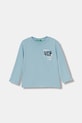 United Colors of Benetton longsleeve bawełniany dziecięcy nadruk niebieski 3ATNG10KT.P.Seasonal