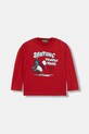 United Colors of Benetton longsleeve bawełniany dziecięcy nadruk czerwony 3ATNG10KU.P.Seasonal