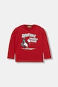 United Colors of Benetton longsleeve bawełniany dziecięcy nadruk czerwony 3ATNG10KU.P.Seasonal