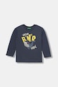 United Colors of Benetton longsleeve bawełniany dziecięcy nadruk granatowy 3ATNG10KU.P.Seasonal