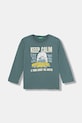 United Colors of Benetton longsleeve bawełniany dziecięcy nadruk zielony 3ATNG10KU.P.Seasonal