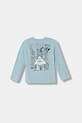 United Colors of Benetton longsleeve bawełniany dziecięcy nadruk niebieski 3ATNG10KV.P.Seasonal