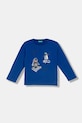 United Colors of Benetton longsleeve bawełniany dziecięcy nadruk niebieski 3ATNG10KV.P.Seasonal