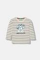 United Colors of Benetton longsleeve bawełniany dziecięcy nadruk beżowy 3XVJG10KW.P.Seasonal