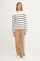 Tommy Hilfiger longsleeve bawełniany WW0WW45760 beżowy AW25