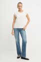BOSS Orange top bawełniany 50545521 beżowy AW25