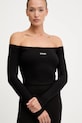 Majica dugih rukava Guess CARLA crna V5YP07.K8RT2