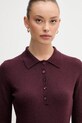 Pulover z dodatkom volne United Colors of Benetton bordo 102HD301H