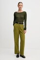 Tričko s dlouhým rukávem s přídavkem vlny United Colors of Benetton 328PD109Y zelená AW25