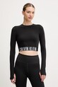 Calvin Klein Performance longsleeve treningowy z elastanem czarny LVGWF5K202