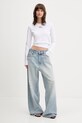 Diesel longsleeve bawełniany T-UNCUTIE-LONG-LS-OD A19438.0CLBR biały AW25