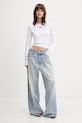 Diesel longsleeve din bumbac T-UNCUTIE-LONG-LS-OD A19438.0CLBR alb AW25