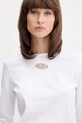 Diesel longsleeve bawełniany T-UNCUTIE-LONG-LS-OD biały A19438.0CLBR