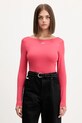 Tommy Jeans body z elastanem różowy DW0DW21574