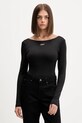 Боді Tommy Jeans slim чорний DW0DW21574