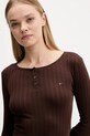 Μακρυμάνικο Tommy Jeans καφέ DW0DW21575