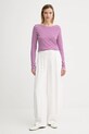 Marc O'Polo longsleeve bawełniany 506219652597 fioletowy AW25