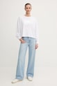 Dkny longsleeve din bumbac DJ5T1488 alb AW25