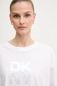 Памучна блуза с дълги ръкави Dkny бял DJ5T1488