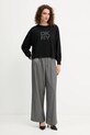 Bavlněné tričko s dlouhým rukávem Dkny DJ5T1488 černá AW25
