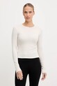 New Balance longsleeve treningowy bawełna beżowy WT53133PEF