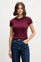 Hollister Co. t-shirt z elastanem bordowy KI339.5204.520