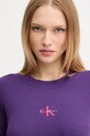 Tričko s dlouhým rukávem Calvin Klein Jeans fialová LV047A803G