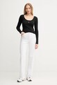 Tričko s dlouhým rukávem Calvin Klein Jeans LV047D218G černá AW25