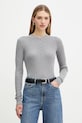 Μακρυμάνικο με προσθήκη μαλλιού MAX&Co. slim γκρί 2526946014200
