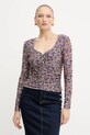 Blúzka Liu Jo slim fialová MF5081.J3821