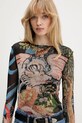 Desigual longsleeve DRAGON LACROIX czarny 25WWTK39