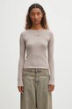 MM6 Maison Margiela longsleeve z domieszką wełny okrągły beżowy S52NH0029.M20122.809