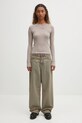 Tričko s dlhým rukávom s prímesou vlny MM6 Maison Margiela S52NH0029.M20122.809 béžová