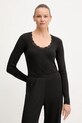 Лонгслів Tommy Hilfiger regular чорний UW0UW06071