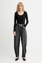 Βαμβακερή μπλούζα με μακριά μανίκια Calvin Klein LV044D228G μαύρο AW25