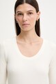 Calvin Klein tričko s dlhým rukávom dámske s modalom béžová LV044D235G