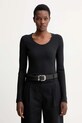 Calvin Klein longsleeve z elastanem czarny LV044D235G