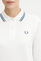 Fred Perry cotton longsleeve top white G3636