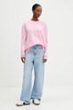adidas longsleeve bawełniany KT3272 różowy AW25