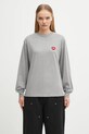 Carhartt WIP longsleeve bawełniany W' L/S Heart Patch T-Shirt bawełna szary I035469.39NXX