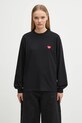 Carhartt WIP longsleeve bawełniany W' L/S Heart Patch T-Shirt bawełna czarny I035469.1V2XX