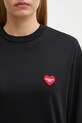 Carhartt WIP longsleeve bawełniany W' L/S Heart Patch T-Shirt czarny I035469.1V2XX