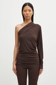 Μπλουζάκι Rick Owens Lilies Diana μακρύ καφέ LI02E3220.RV