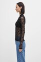 Marine Serre bluzka Moonogram Mesh Flock WTO388ACJER0005 czarny AW25
